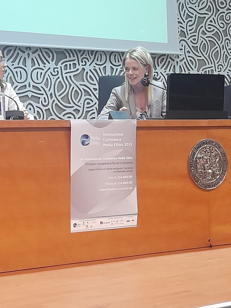 Pilar Rodríguez ofrece conferencia de clausura en Congreso Media Ethics, Universidad de Sevilla